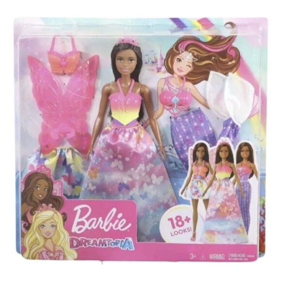 Dreamtopia Dress Up African-American Mermaid Princess Fairy Barbie Doll Set NIB - Picture 1 of 12